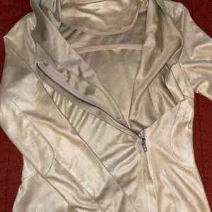 Tan suede zip up blazer style jacket
